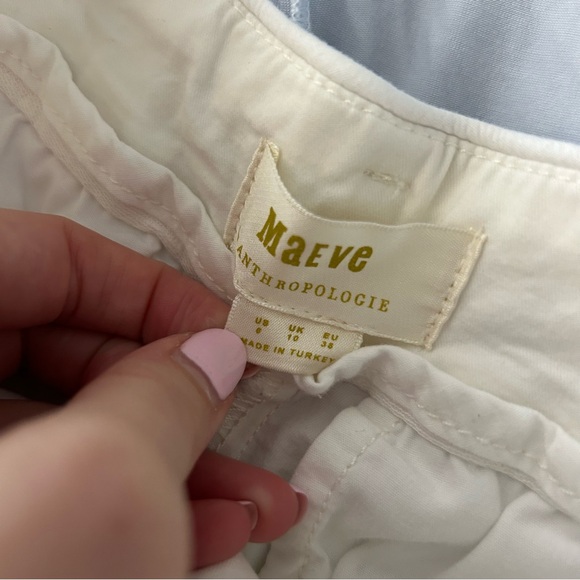 Anthropologie Maeve White Wide Leg Pants - Picture 6 of 7